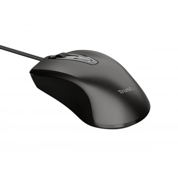 MOUSE TRUST BASICS USB 3 BOTONES Y RUEDA DESPLAZAMIENTO 1200DPI COLOR NEGRO 24657 Hover Image