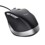 Mouse Trust Fyda Con Cable, 6 Botontes, Rueda Desplazamiento 5000dpi Negro 24728