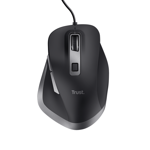 Mouse Trust Fyda Con Cable, 6 Botontes, Rueda Desplazamiento 5000dpi Negro 24728