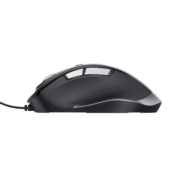 Mouse Trust Fyda Con Cable, 6 Botontes, Rueda Desplazamiento 5000dpi Negro 24728