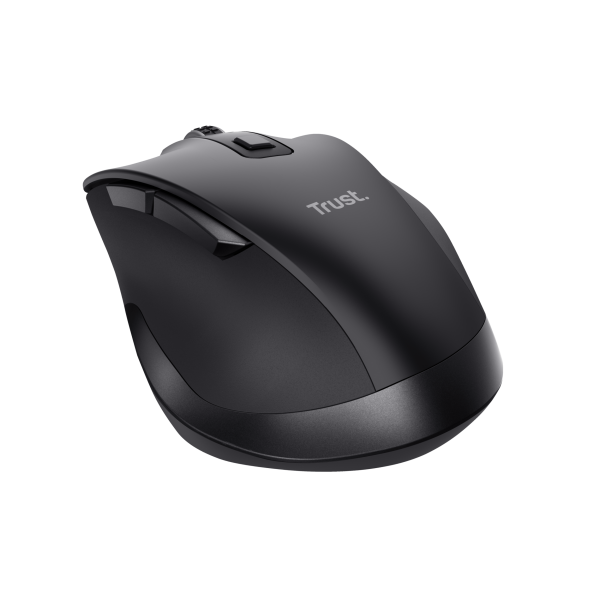 MOUSE TRUST FYDA WIRELESS RECARGABLE CON FORMA CURVA NEGRO.24727