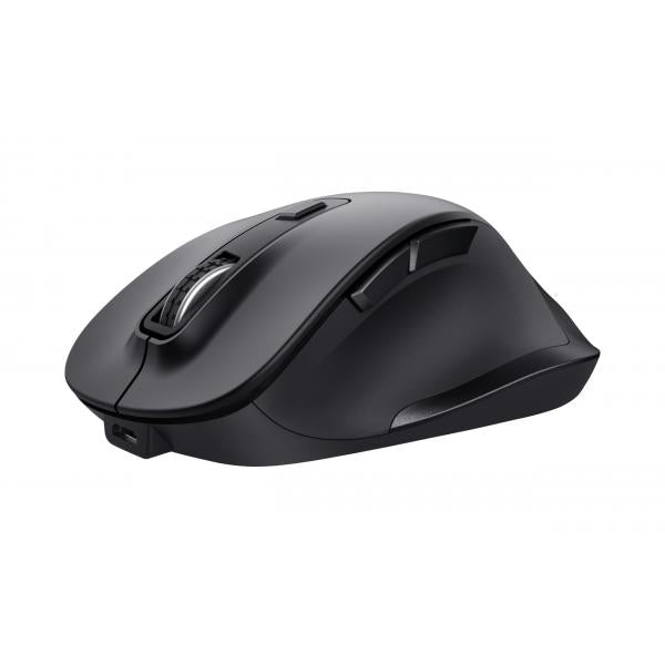 MOUSE TRUST FYDA WIRELESS RECARGABLE CON FORMA CURVA NEGRO.24727 Hover Image
