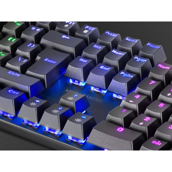 TECLADO MECANICO EN ITALIANO MARS GAMING MK422 BLACK SWITCH AZUL PR DE 100Hz ANTI-GHOSTING AVANZADO