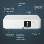 Proyector Epson Co - Fh02 3lcd - 3000 Lumens - Full Hd - Hdmi - Usb - Android Tv - Proyector Portatil