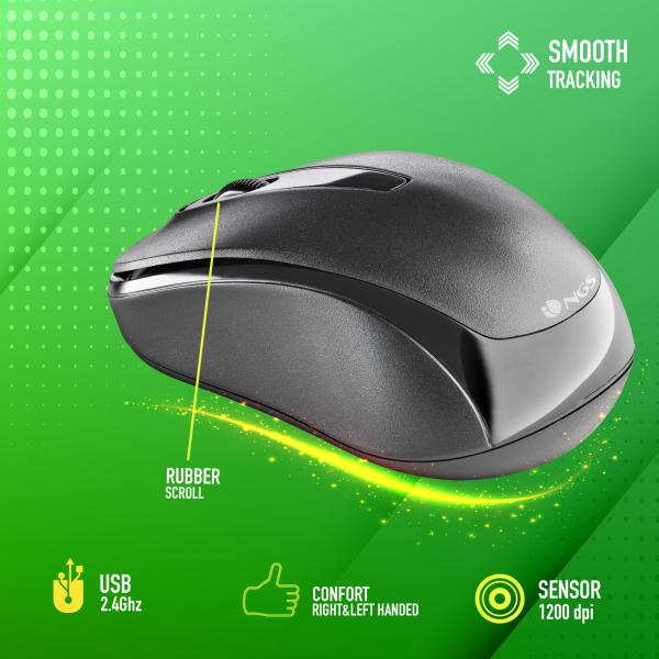 Raton Inalambrico Ngs Easygam Usb 1200dpi