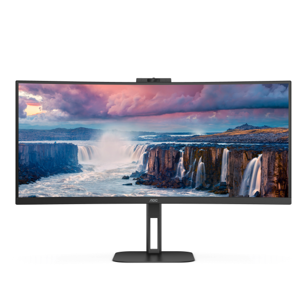 AOC V5 CU34V5CW 34 WQHD VA UltraWide Curvo 100 Hz FreeSync Webcam Negro