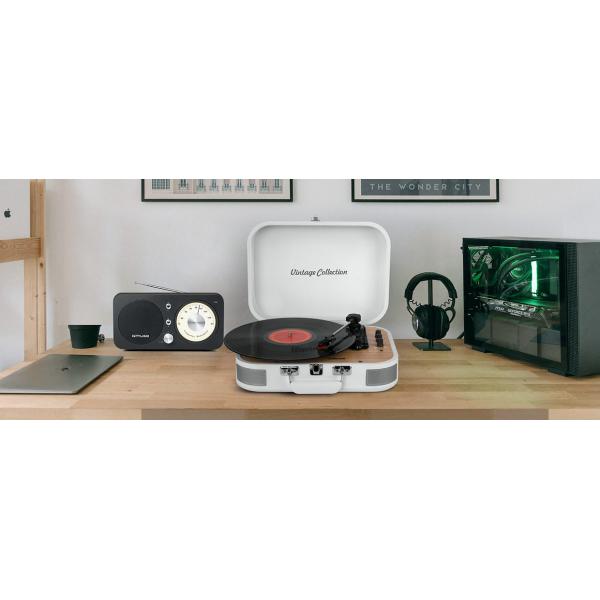 Muse Mt-201 Ww White / Tocadiscos Con Altavoces
