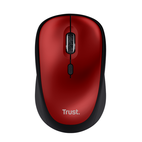MOUSE TRUST WIRELESS YVI+ ECO ROJO 1600DPI AJUSTABLE 4 BOTONES