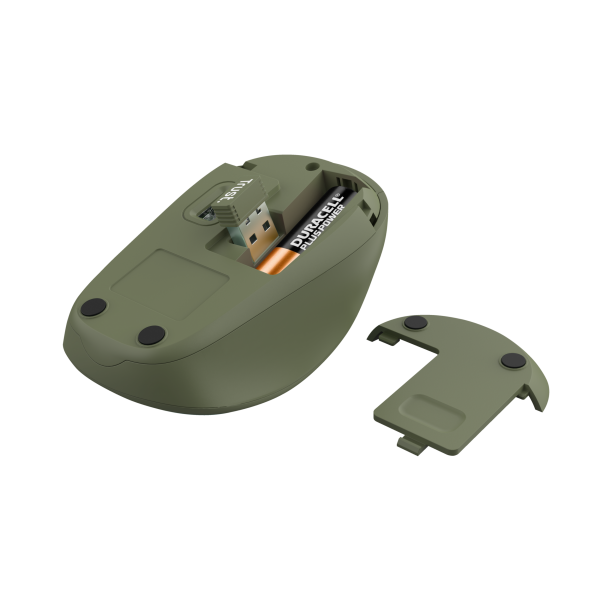 MOUSE TRUST WIRELESS YVI+ ECO VERDE 1600DPI AJUSTABLE 4 BOTONES