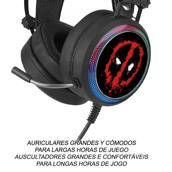 Auricular Gaming Deadpool Marvel Negro