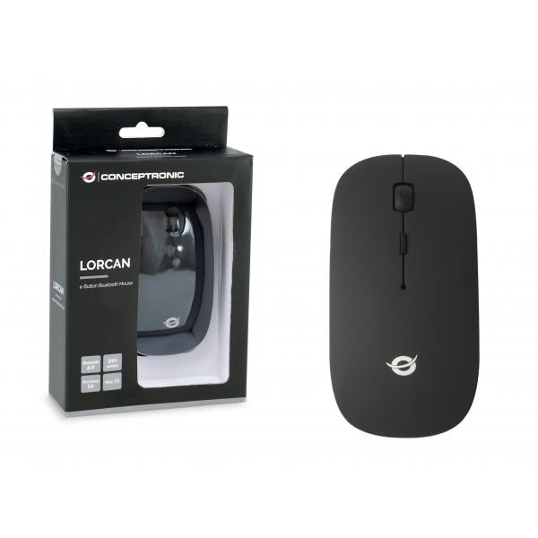 Raton optico Bluetooth Conceptronic Lorcan01B / Dpi 1600 / 4 botones / Negro
