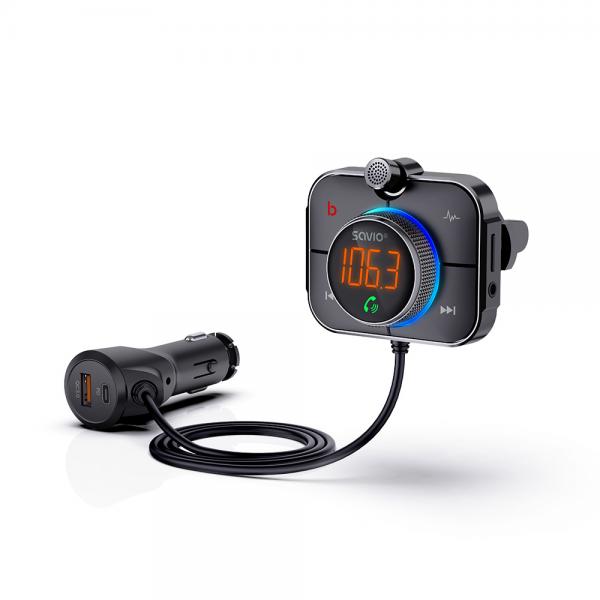 Transmisor Fm Bluetooth 5.0 Coche Savio Tr-14 Hover Image