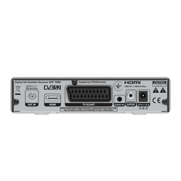 Receptor Strong SRT 7040 HDTV Satélite DVB-S2 HDMI USB SCART