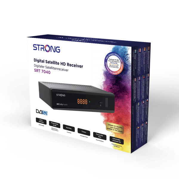 Receptor Strong SRT 7040 HDTV Satélite DVB-S2 HDMI USB SCART