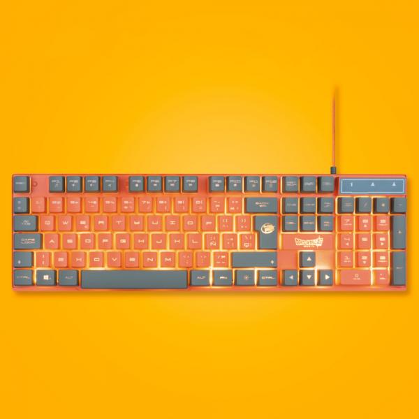 Pack Gaming con Cable BLADE Dragon Ball Super - Teclado  Raton  Alfombrilla  Retroiluminado  Naranja/Gris