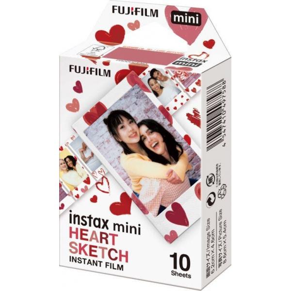 Fujifilm Instant Film Mini Heart Sketch / Película Fotográfica Instantánea (10 Hojas)