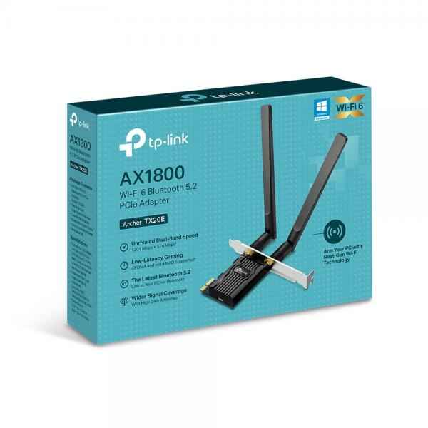 TP-Link Archer TX20E WiFi 6/Bluetooth v5.2 - Adaptador PCIe AX1800