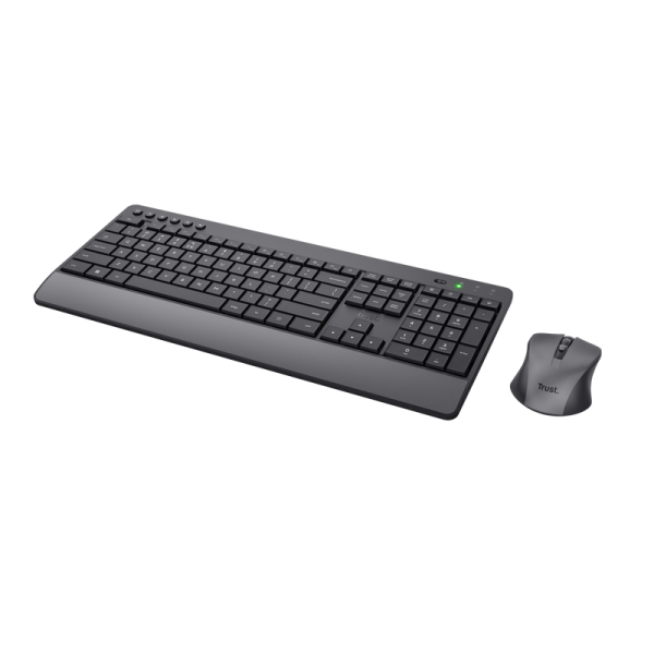 Teclado Y Mouse Trust Wireless Trezo Con Teclas Silenciosas Y Fabricado Con Material Reciclado