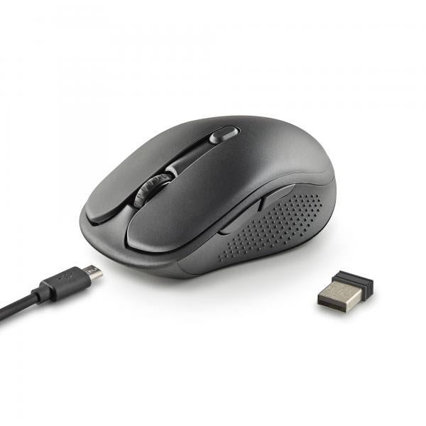 Mouse Ngs Wireless Evo Rust Black Recargable Con Teclas Silenciosas Negro
