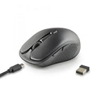 Mouse Ngs Wireless Evo Rust Black Recargable Con Teclas Silenciosas Negro