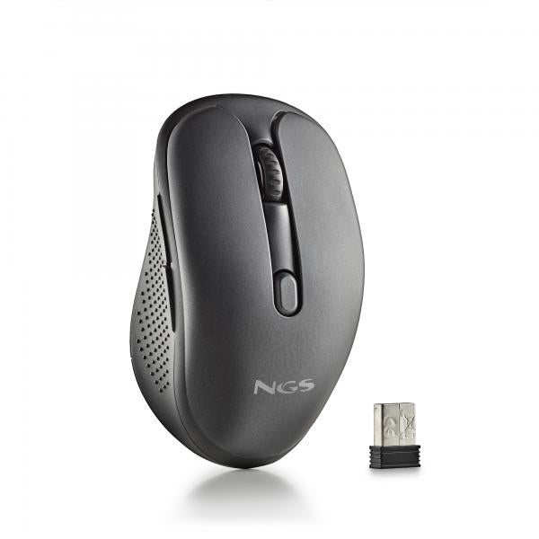 Mouse Ngs Wireless Evo Rust Black Recargable Con Teclas Silenciosas Negro