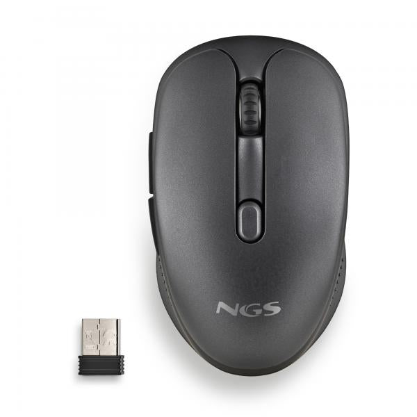 Mouse Ngs Wireless Evo Rust Black Recargable Con Teclas Silenciosas Negro