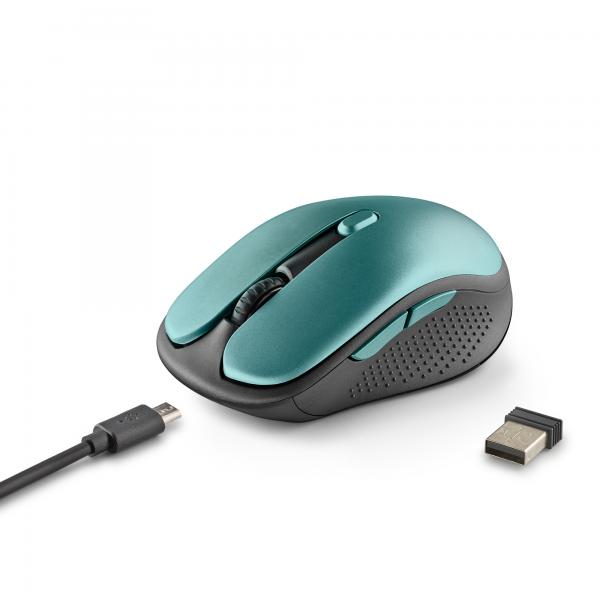 Mouse Ngs Wireless Evorustice Recargable Con Teclas Silenciosas Azul Hielo