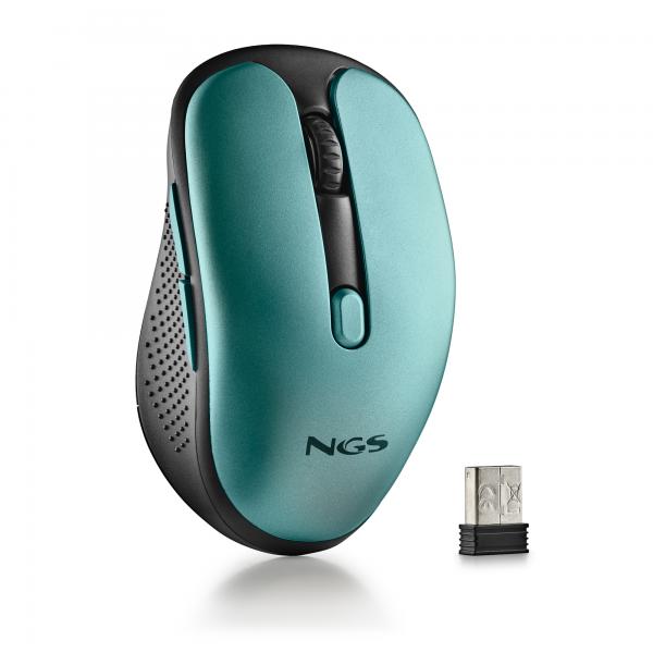Mouse Ngs Wireless Evorustice Recargable Con Teclas Silenciosas Azul Hielo