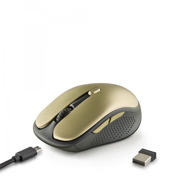 Ratón Inalámbrico Ergonomico NGS Wireless Evorustgold - USB  1600DPI  Silencioso  Oro Main Image