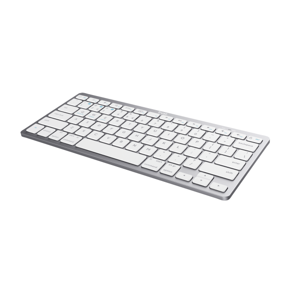 Teclado Trust Basics Bluetooth Ultrafino Para Pc, Tableta Y Smartphone Color Blanco/plata 24654