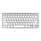Teclado Trust Basics Bluetooth Ultrafino Para Pc, Tableta Y Smartphone Color Blanco/plata 24654