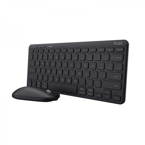 Teclado Y Mouse Trust Wireless Y Bluetooth Lyra Multidispositivo (usb Y 2 Disp Bt) Recargables