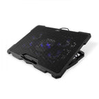 Base De Refrigeracion Para Portatiles Coolbox Hasta 17" 5 Ventiladores Regulables Led Azul 4 Alturas
