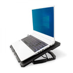 Base De Refrigeracion Para Portatiles Coolbox Hasta 17" 5 Ventiladores Regulables Led Azul 4 Alturas