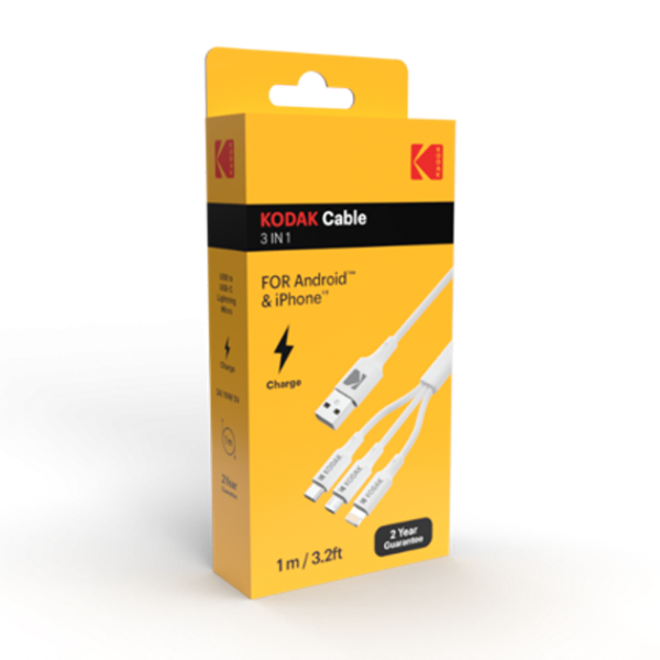 Kodak Cable Usb (Lightning / Usb-C/ Micro-Usb)