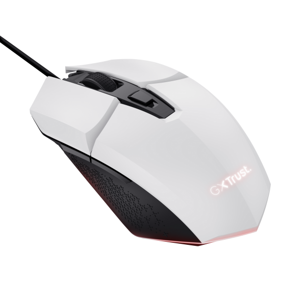 Mouse Trust Gaming Rgb Gxt 109w Felox Color Blanco Iluminacion Led 6 Botones Cable 150cm 25066