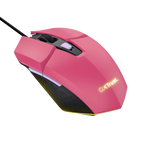 Mouse Trust Gaming Rgb Gxt 109p Felox 25068 Color Rosa Iluminacion Led 6 Botones Cable 150cm