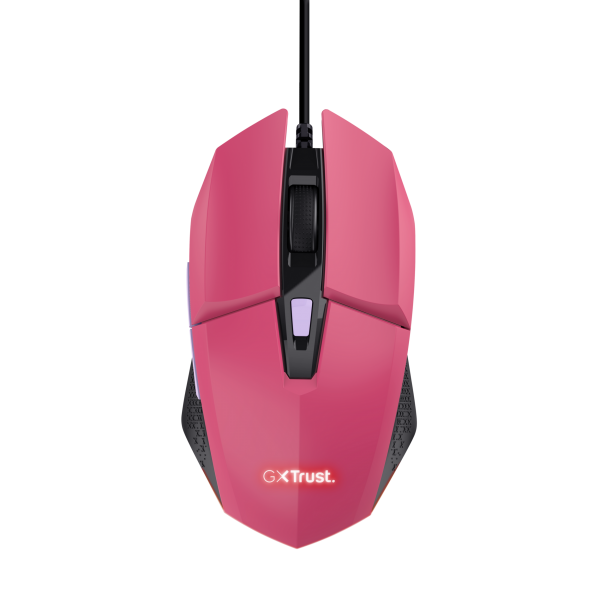 Mouse Trust Gaming Rgb Gxt 109p Felox 25068 Color Rosa Iluminacion Led 6 Botones Cable 150cm