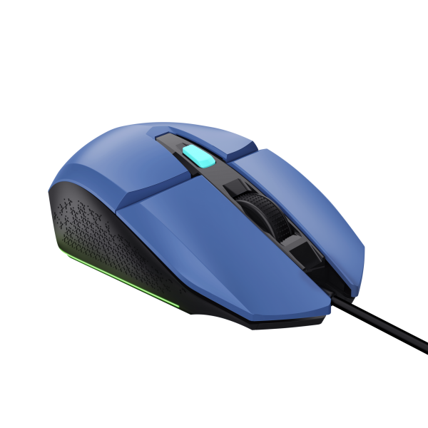 Mouse Trust Gaming Rgb Gxt 109bl Felox 25067 Color Azul Iluminacion Led 6 Botones Cable 150cm