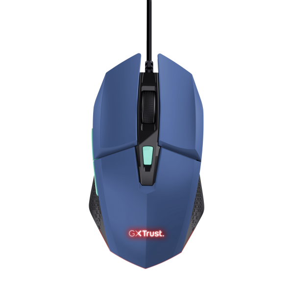 Mouse Trust Gaming Rgb Gxt 109bl Felox 25067 Color Azul Iluminacion Led 6 Botones Cable 150cm