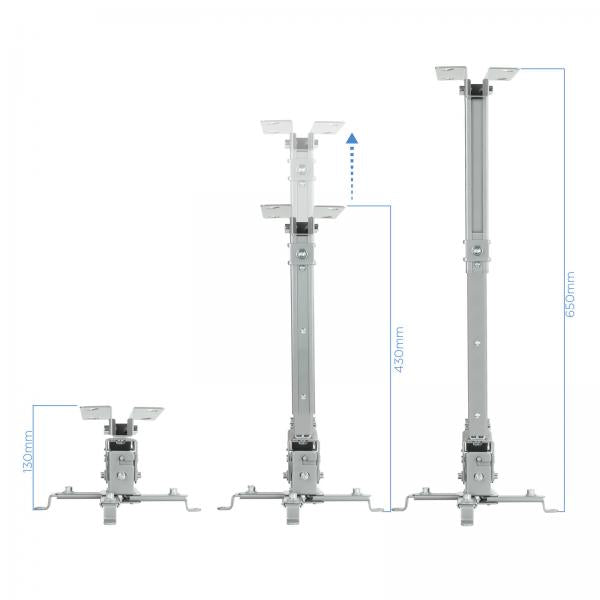 Soporte Techo Proyector Tooq Pj2012t - Splata 130 - 430 - 650mm Carga Maxima 20 Kg