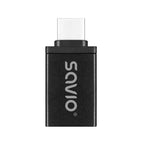 Adaptador Savio Ak-80 Usb-a 3.1 Usb-c 3.1 Black