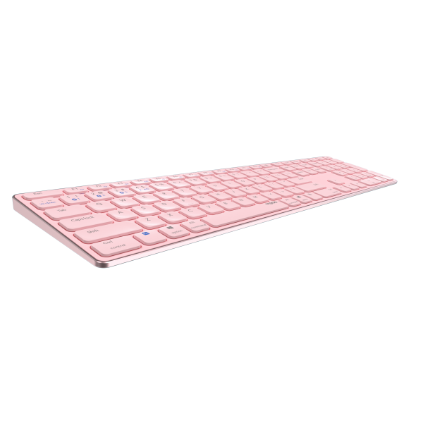 Teclado Rapoo Wireless Y Bluetooth E9800m 2.4ghz Bt 3.0 5.0 Diseo Ultrafino Bateria Rosa