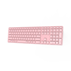 Teclado Rapoo Wireless Y Bluetooth E9800m 2.4ghz Bt 3.0 5.0 Diseo Ultrafino Bateria Rosa