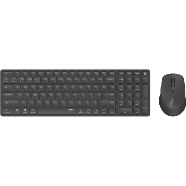 Teclado Y Mouse Rapoo Wireless Y Bluetooth 9700m 2,4ghz Bt 4.0 Bt 5.0 Ultradelgado 1600 Dpi Bat