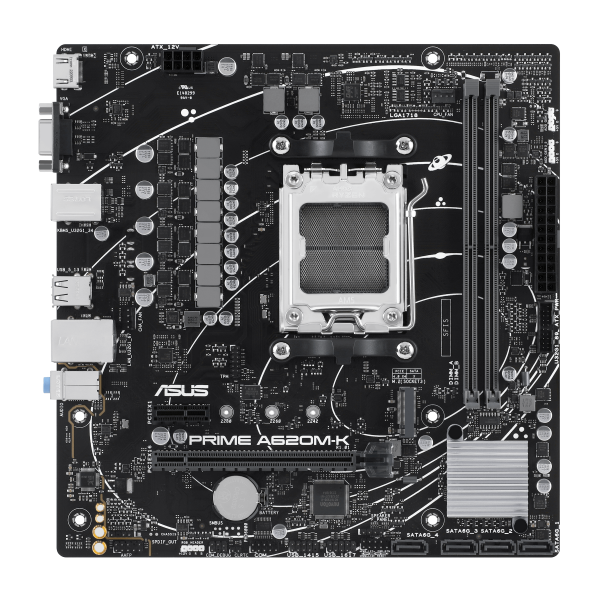 Pb Microatx Asus Prime A620m-k Am5 2xddr5 1xm.2 Pcie 4.0 Hdmi Vga Aura