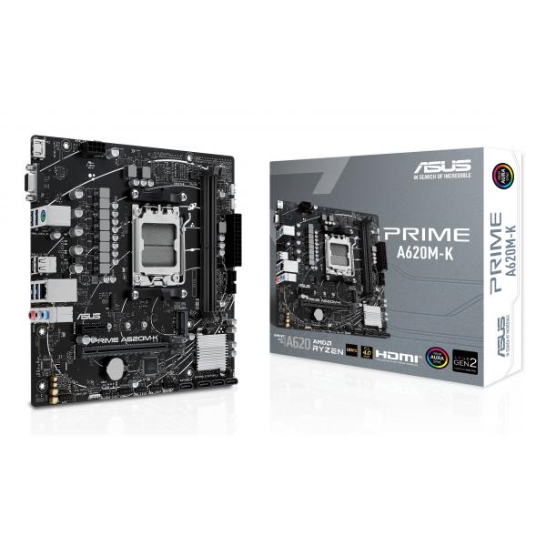 Pb Microatx Asus Prime A620m-k Am5 2xddr5 1xm.2 Pcie 4.0 Hdmi Vga Aura
