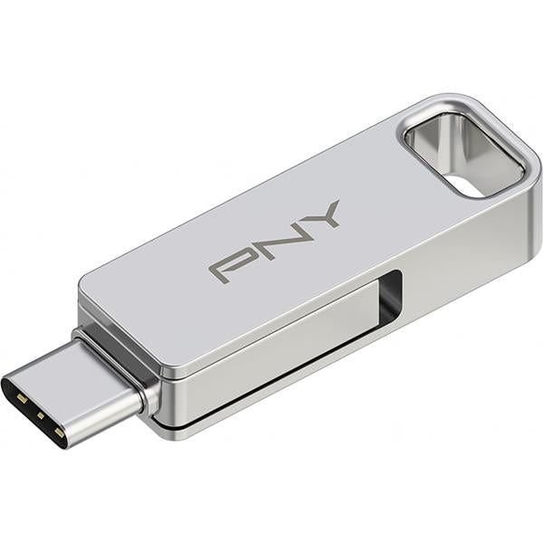 Pendrive PNY Duo Link - 64GB  USB-A  USB-C  Acero inoxidable Hover Image