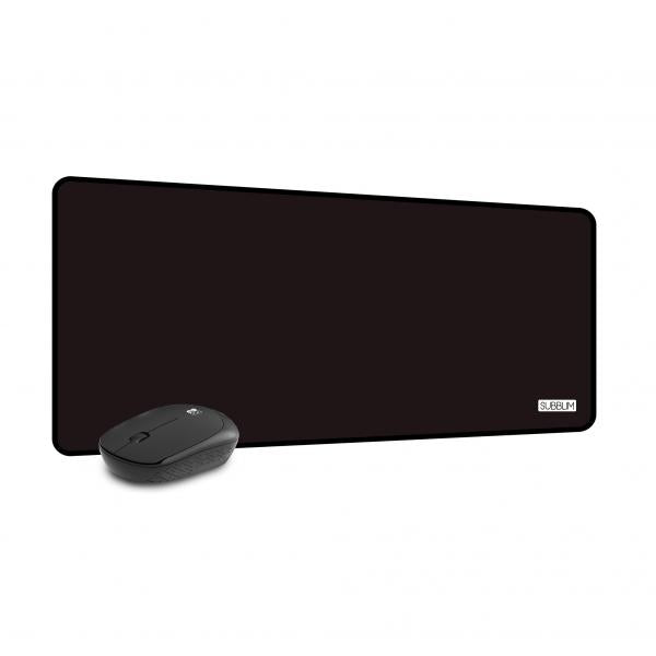 Pack Harmony Alfombrilla XL+ Raton Inalámbrico Subblim / 800x300x2mm / 1.200 DPI / Negro / SUBMP-03HP001