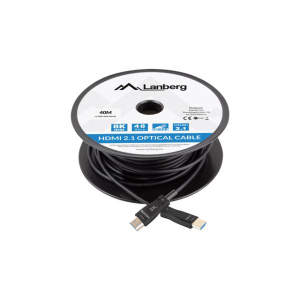 Cable Hdmi Aoc Lanberg V2.1 M/M Optico Activo 8K60Hz 40M Neg